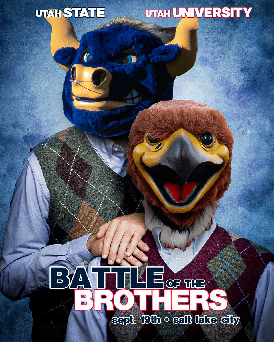 USUFootball's tweet photo. A battle between Utah’s two favorite institutions 🤘 https://t.co/PwsBOnuRLC