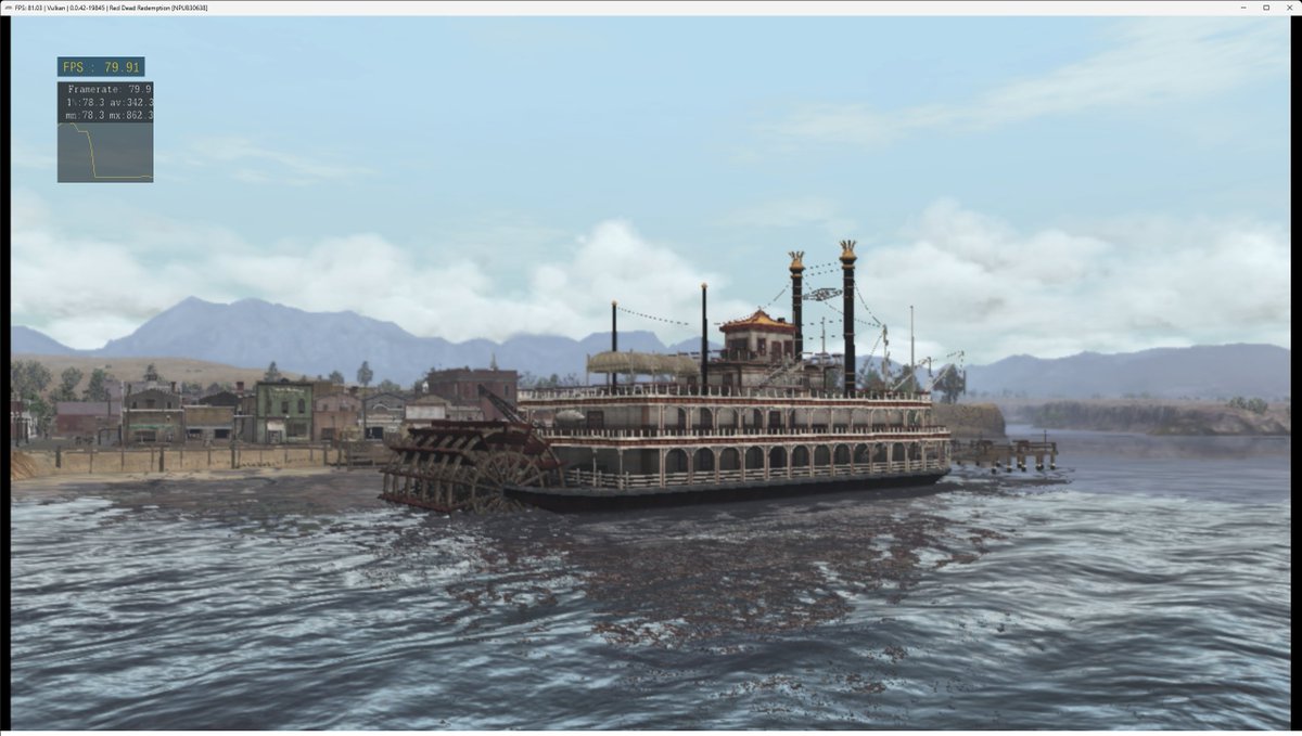 rpcs3's tweet photo. More RPCS3 performance on NVIDIA GPUs!

Yahfz found a workaround for an @NVIDIA driver bug that was bottlenecking performance.

In this boat test scenario:
13900K + RTX 3080: +20% FPS
9800X3D + RTX 5090: +25% FPS

AMD GPU drivers do not have this bug, thus seeing no change.