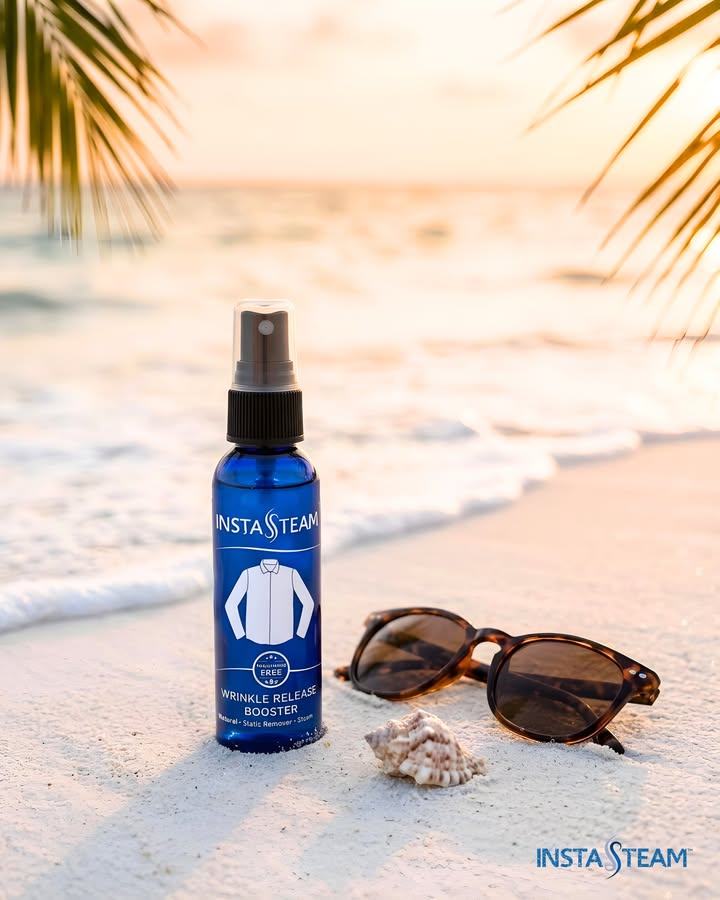 InstaSteam's tweet photo. Spray. Smooth. Go. 🌴
Vacation wrinkles don’t deserve your time. InstaSteam Wrinkle Release Booster helps freshen up your look wherever your travels take you.
Shop now: https://t.co/PyyosFanN9
#InstaSteam #WrinkleRelease #TravelReady #VacationEssentials #WrinkleFree #TravelSmart