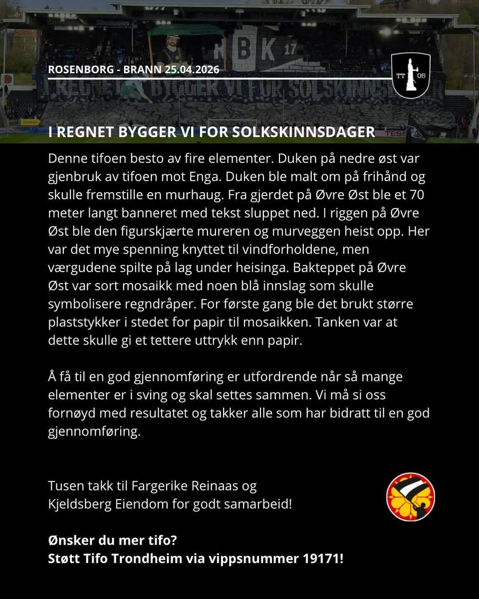 bakenga1917's tweet photo. Tiforapport fra hjemmekampen mot Brann i april🌧🔜☀️ https://t.co/IxgrNX4UyP