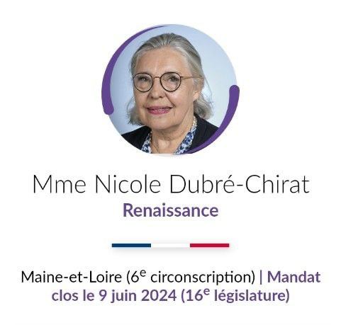NiONiPardon's tweet photo. Nicole Dubré-Chirat

A voté POUR le projet de loi ouvrant la voie au pass vaccinal et au contrôle total de la population française.

https://t.co/qQIe55QWMS https://t.co/yCP6vJVadi