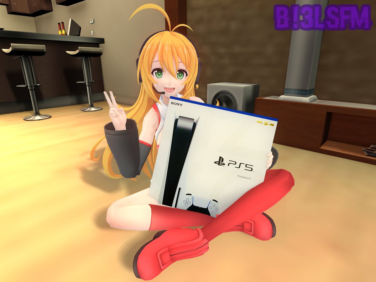Bi3LSFM's tweet photo. [iClone 5] Maki receives a PS5 during her birthday

#弦巻マキ誕生祭2026 #ツルマキマキ #iClone #iClone5 #3DCG https://t.co/O7YhEf3ti1