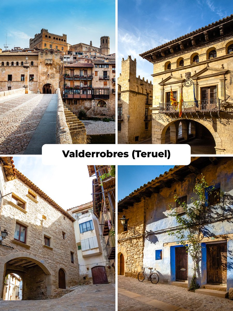 LosPueblosmbe's tweet photo. 🏰 ¿Has visitado Valderrobres (Teruel)?

En pleno Matarraña, cruzar su puente medieval y contemplar el castillo dominando la villa es una de esas imágenes difíciles de olvidar. ❤️

📍 No te pierdas:
🏰 Castillo-Palacio
⛪ Santa María la Mayor
🌉 Puente medieval
🏛️ Plaza de España y Ayuntamiento
✨ Su precioso casco histórico
🌿Paisajes y pueblos del Matarraña.

📌 Si todavía no has estado, guárdalo para tu próxima escapada por Teruel.