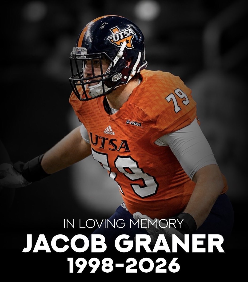 txfblife's tweet photo. We are heartbroken to hear of the passing of former Dripping Springs and UTSA offensive lineman Jacob Graner at just 28 years old.

Jacob leaves behind his wife, Natalie, and their two young sons, Elijah and Mason. We send our deepest condolences to his family, friends, teammates, coaches, and everyone who knew him