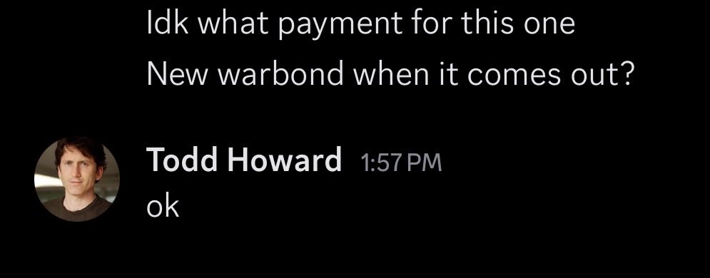 NoThirdd's tweet photo. This commission shit is easy (ignore that I’m Todd Howard) https://t.co/mjplLpH0sA