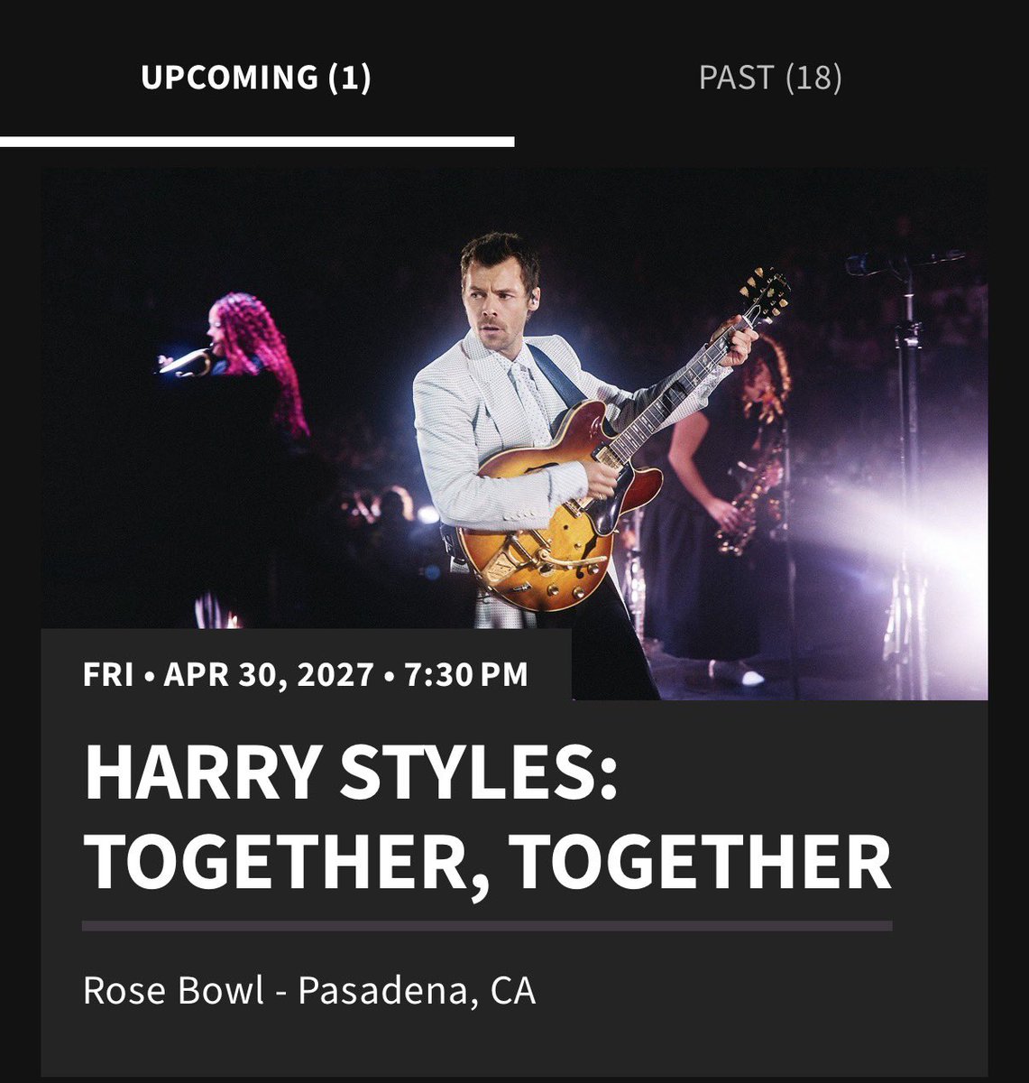 YesChefAngel's tweet photo. This week has been off to a rough start but the silver lining is I was able to secure tickets to see @Harry_Styles in Los Angeles next year. So that’s a W. https://t.co/DDtgEdlYRx