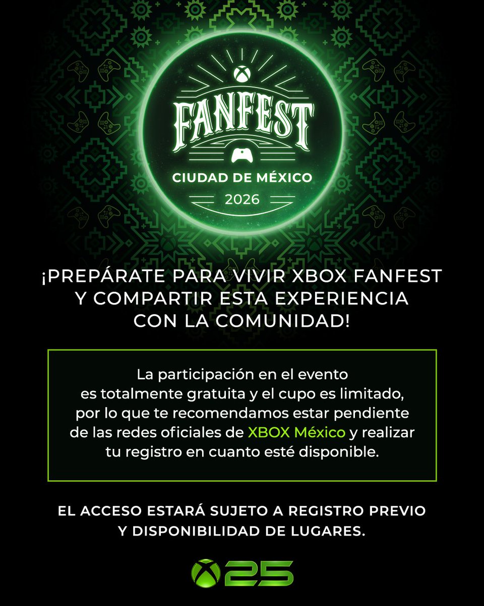 XBOXMexico's tweet photo. Nosotros estamos listos para #XBOXFanFest, ¿ustedes? Mañana es el registro. 

Conoce más en: https://t.co/Y24FjddAoQ https://t.co/ydYV7ZGOKl