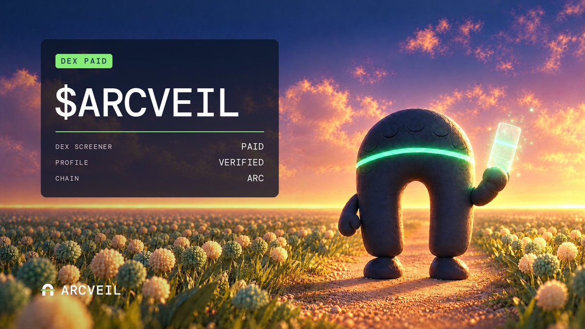 Arcveil_AI's tweet photo. DEX paid

$ARCVEIL on DEX Screener now

Built on @arc. https://t.co/P1Si8dEmbq
