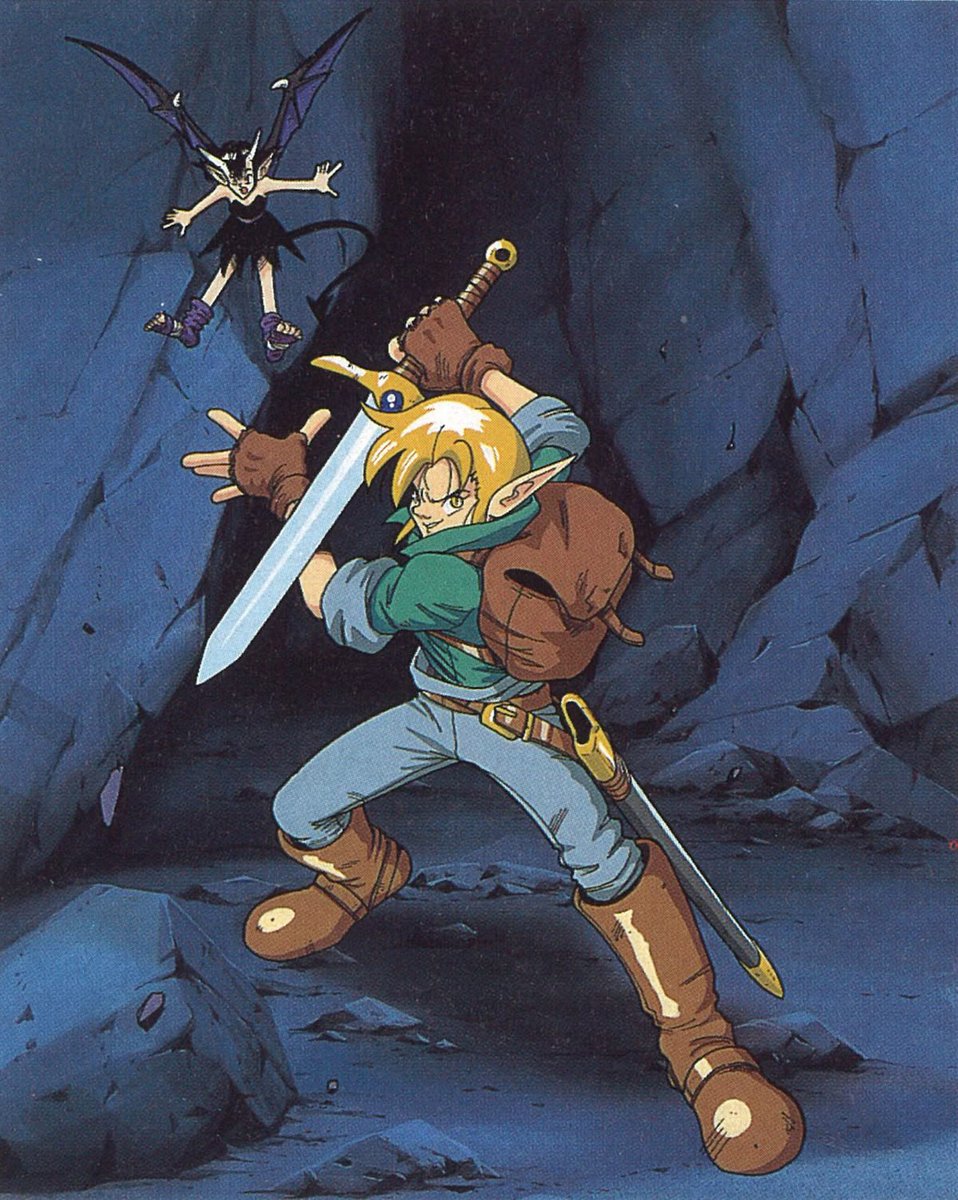 FantasyAnime's tweet photo. Official artwork for Landstalker (Genesis/Mega Drive) https://t.co/g5m59pRewj