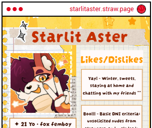 starlit_aster's tweet photo. Did you know I have a Strawpage? No? Well, now you do!! 👀 https://t.co/t7DEHJIeJR
