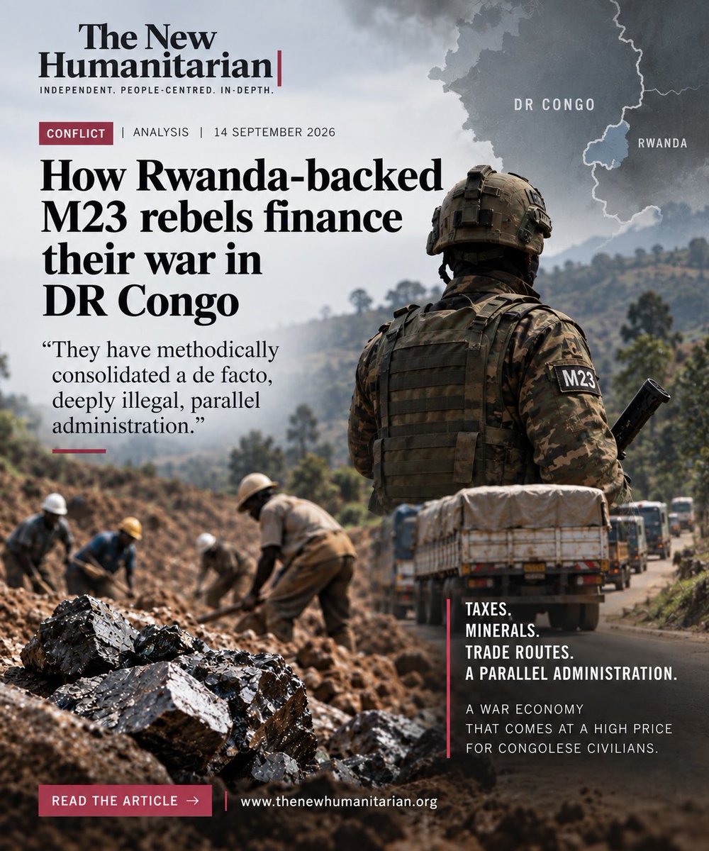 dzaneza's tweet photo. 🇨🇩🇷🇼 A war economy is being institutionalised, with mineral smuggling at its core.

#Rwanda-backed M23/AFC taxes businesses, transporters and civilians, controls mining zones and strategic trade routes, and has built a parallel administration in eastern #DRC.

Meanwhile, minerals from M23-controlled areas are regularly flowing into Rwanda, where they can be mixed with local production, relabelled as Rwandan and exported onto global markets.

The vicious cycle is clear: war enables extraction. Extraction finances war. And Congolese civilians are left paying the price.

👉🏾 https://t.co/8ArCDUvaSs