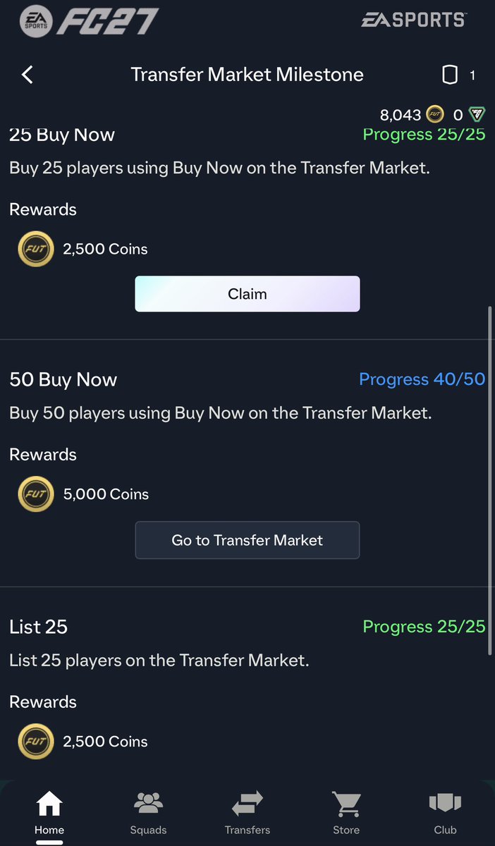 roxasorg13's tweet photo. 🚨Consejo Clave🚨
Hagan los hitos de mercado de transferencia ASAP. 
Son 15K en una hr y 5K jugando. 

1️⃣ Abran BPM, listen CUALQUIER JUGADOR a precio minimo. Si ven un tifo o escudo interesante igual. Yo estoy listando lo de la MX xd. 

2️⃣ Cuando hayan listado 50 Jugadores, metanse al mercado, compren 50 jugadores.
Les recomiendo usar filtros tipo Ingles/Eng4/MC para que ganen los players rapido. 
EN CUANTO COMPREN LOS PLAYERS LISTENLOS A PRECIO MINIMO

3️⃣ Esperen 40-60 mins y vuelvan a listar lo que no se venda

4️⃣ Van a haber recuperado casi todo lo que gastaron (o hasta generado profit con BPM) y tendran los 15K del objetivo + el coin boost de 10 partidos