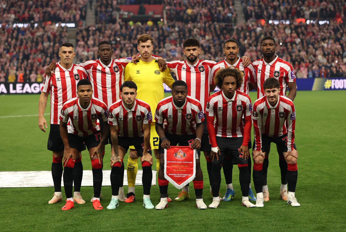 premierleague's tweet photo. @SunderlandAFC are back on the European stage for the first time in 53 years 🔴⚪️ https://t.co/yIuRBL5hn4