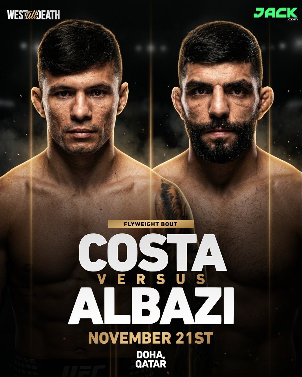 WestTillDeath's tweet photo. Alessandro Costa vs. Amir Albazi is set for #UFCDoha on November 21st 

#ufc #mma #doha https://t.co/UBPlENtAtm
