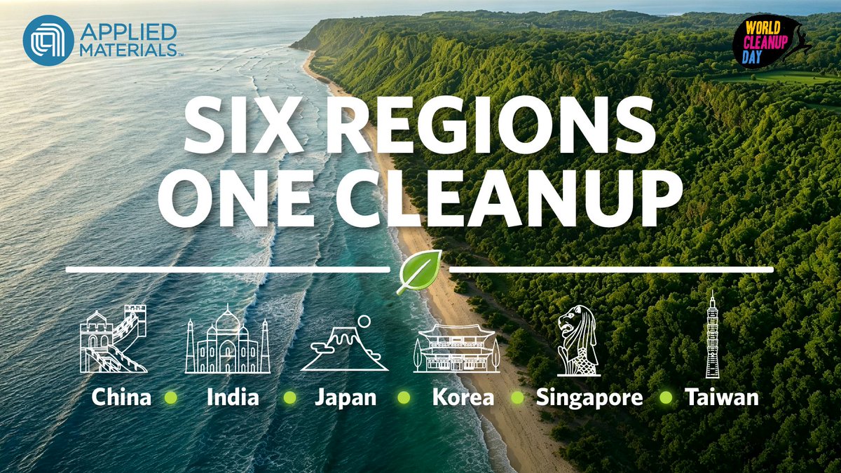 Applied4Tech's tweet photo. At Applied Materials, we believe that creating positive change comes not only through technological innovation, but also through long-term investment in our communities and the environment. We're conducting our Asia Cleanup Campaign for the second consecutive year, bringing together employees, community partners and nonprofit organizations across China, India, Japan, Korea, Singapore and Taiwan. Through environmental activities in rivers, wetlands, coastal areas, parks and other public spaces, we will create lasting benefits for communities and the environment. 

Learn more: https://t.co/GfW4JBkZY7
