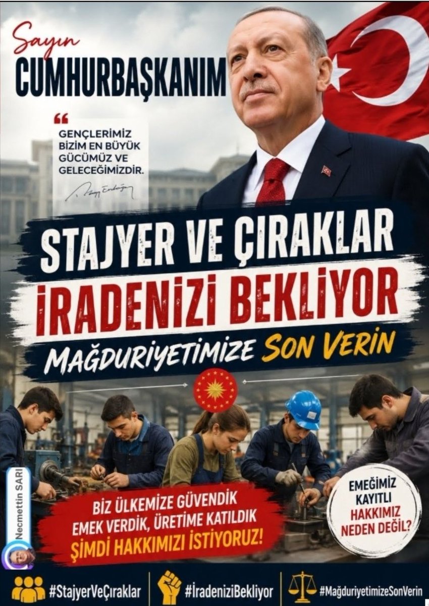 cubukcu_ozgur's tweet photo. Staj ve Çıraklık Mağdurları , kadro beklemiyor , atama beklemiyor , iş beklemiyor , kandırılmışlığının ve mağduriyetinin giderilmesini bekliyor sadece.

Geçmişimizi Sayın Geleceğimizi Çalmayın 
#3308AdilOlanaDek
#StajyerVeÇıraklar
#MücadeleEdecek https://t.co/djuW1vNTM3