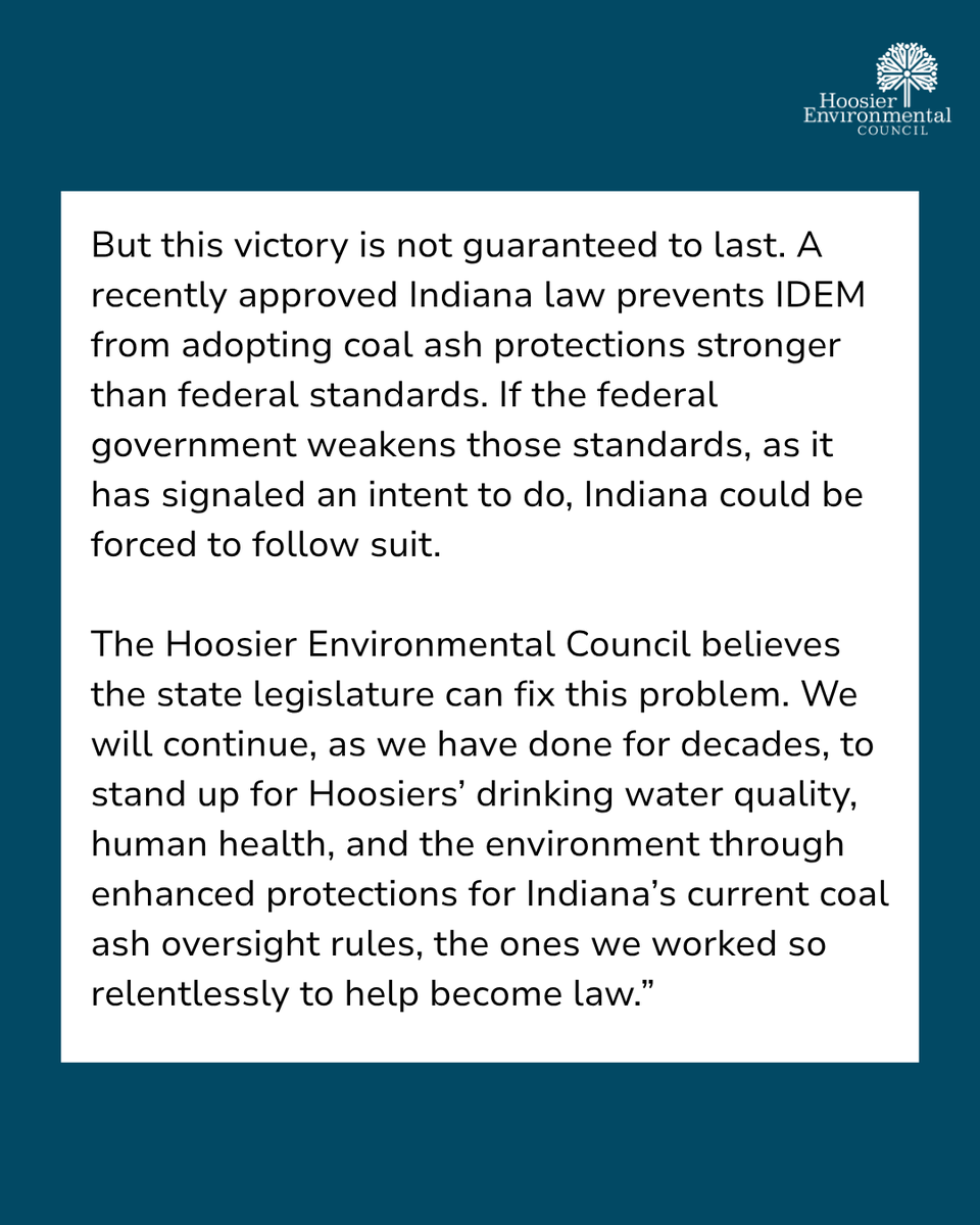 HEC_ED's tweet photo. HEC statement on EPA proposal to Approve Indiana CCR Program and Rule: https://t.co/Sh4DXAxGaP https://t.co/4d8oDoumKq
