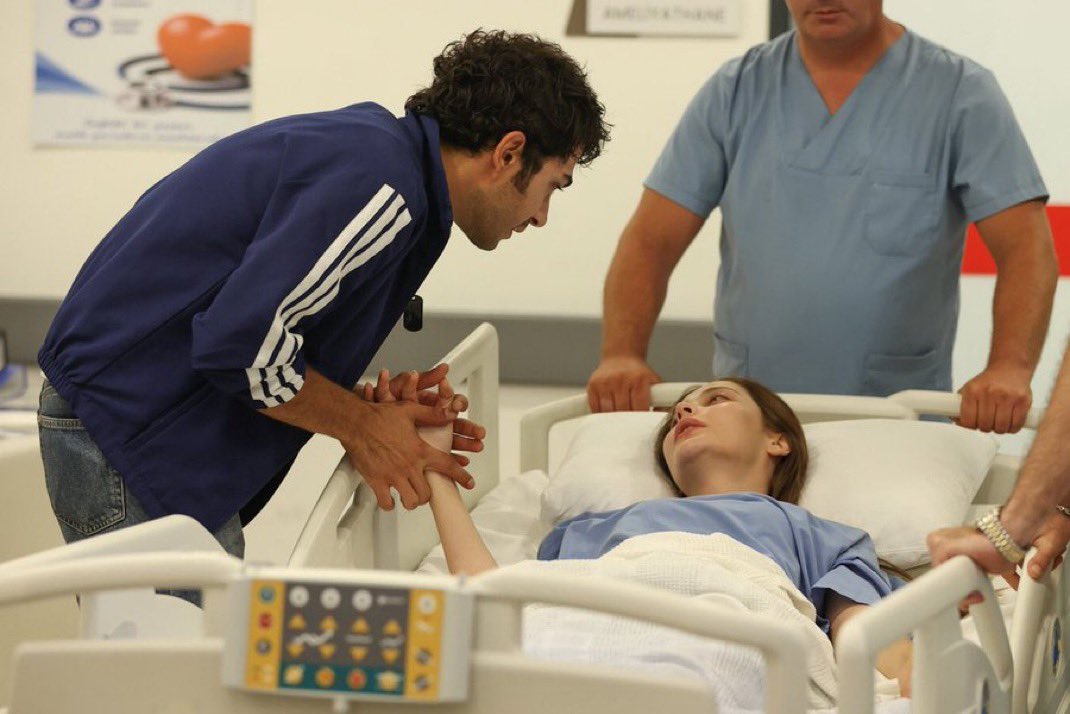 ChooseLoveHope's tweet photo. My observations 🌹 #EmNaz 💔 According to Yekta/Hilal (female writers by the way), this is “comedy”: Naz is dying in the hospital while her twin sister sits next to her actively mocking her and making a long list of demands. Using Naz’s life as leverage and a way to get what she wants. Mel*k is the most selfish and greedy character in this dizi. I’m so sad that Elcin and Rahimcan are in a dizi with an online fandom full of 13 year olds who decided that a murderer and arsonist are the “cool hip couple.” As a result, our leads are shoved to the background as extras and instead we watch side roles and side couples take over the dizi. And this is because the 2 female writers read social media all day and write according to which tweets go viral or what S*na TikTok fandom demands. Let me just say that the ratings drop in new episode is only the beginning. When this dizi goes on a 3 weeks hiatus until October 12th, it will be long forgotten. TikTok kids will find other obsessions. And aunties at home will switch to other dizis. And it’s what these writers deserve. If they don’t respect the lead couple, then the audience at home won’t bother to invest anymore.