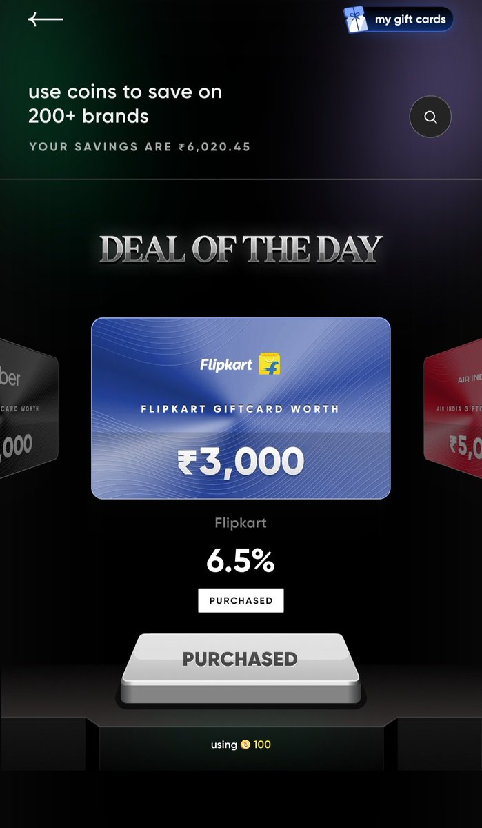 iamtsandeep's tweet photo. 🚨 CRED Deal of the Day (DoD)!

🛒 Flipkart Gift Vouchers at 6.5% OFF on CRED.

Stack it with your most rewarding credit card to maximize the savings. 💳🔥

#CRED #Flipkart #CreditCards #Deals #Savings https://t.co/oFWi3uYCrF