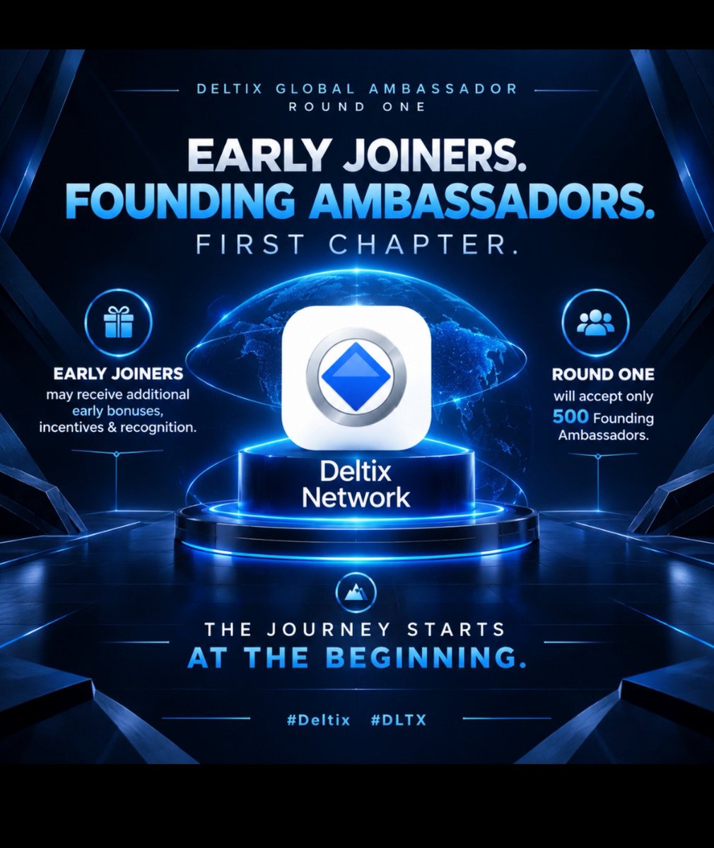 jerry_eva04's tweet photo. 🔥 Early Joiners. Founding Ambassadors. First Chapter.

Deltix says early joiners may receive additional early bonuses, incentives &amp; recognition.

Round One will accept only 500 Founding Ambassadors.

The journey starts at the beginning. 🌍

#Deltix #DLTX https://t.co/PEeD5CgKNv