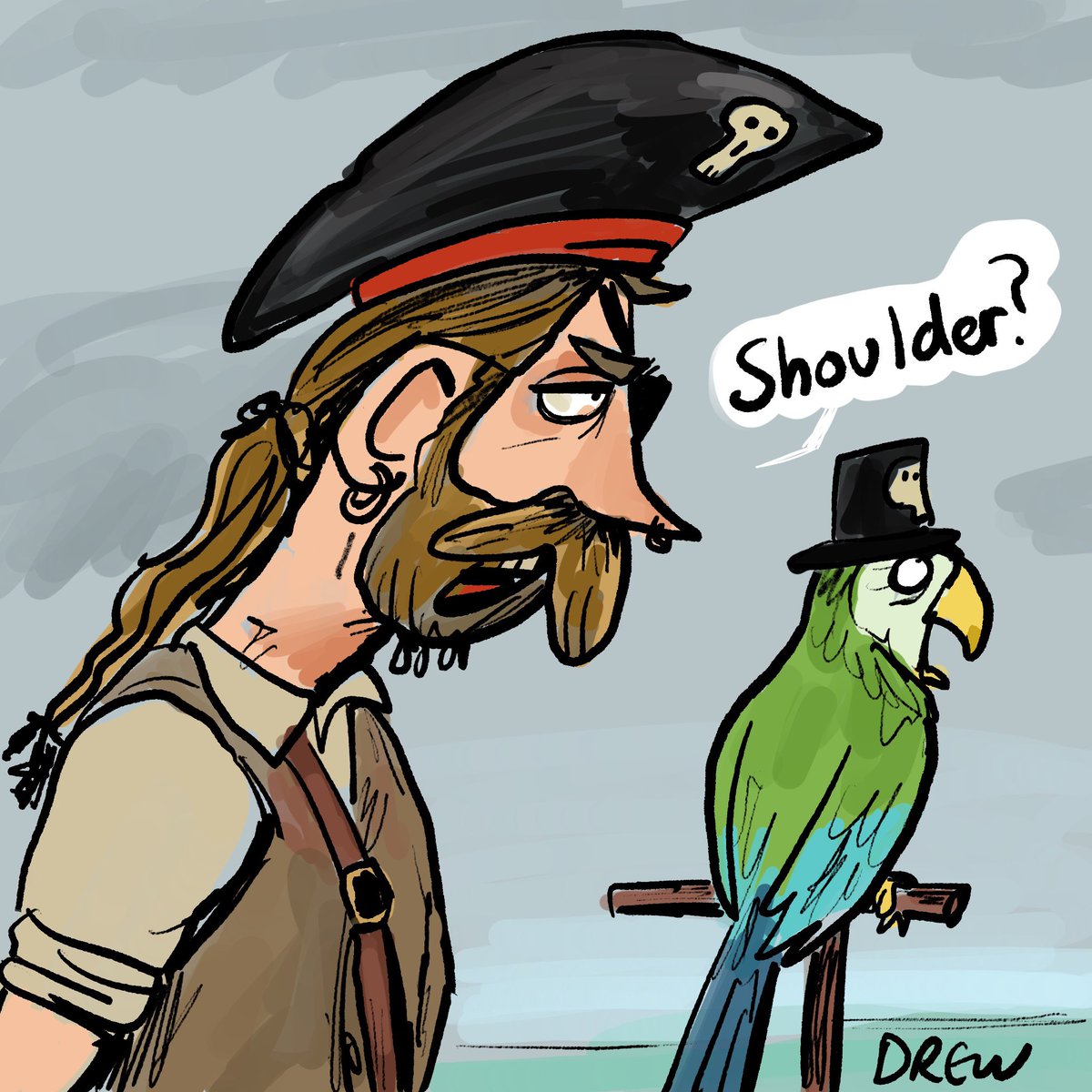 cartoonsidrew's tweet photo. Continuing my September #shapechallenge series of stubborn parrots @StudioTeaBreak https://t.co/1guiqLUudF