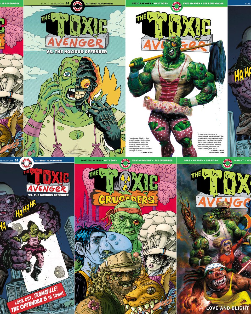 AhoyComicMags's tweet photo. If you're headed to @NY_Comic_Con next month, mark your calendars for Saturday, October 10, when @MattBors, @therealsobreiro, @deadredfred, #LeeLoughridge, and @lloydkaufman will be doing a signing of all their @Troma_Team Toxie comics at @FPNYC between 4 pm and 7 pm! https://t.co/jDeZJeJBEI