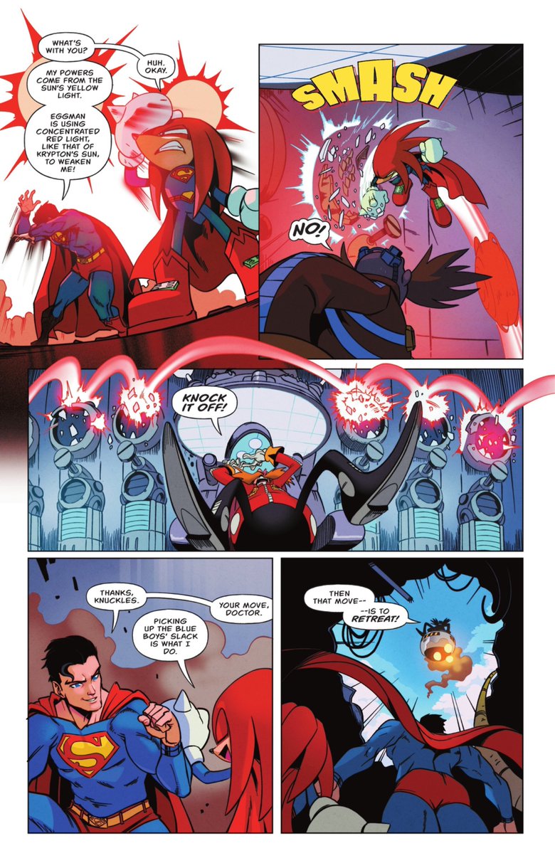 _defnotnormal's tweet photo. Knuckles canonically being good friends with Superman is always gonna make me smile man https://t.co/GjFzw9TPsD
