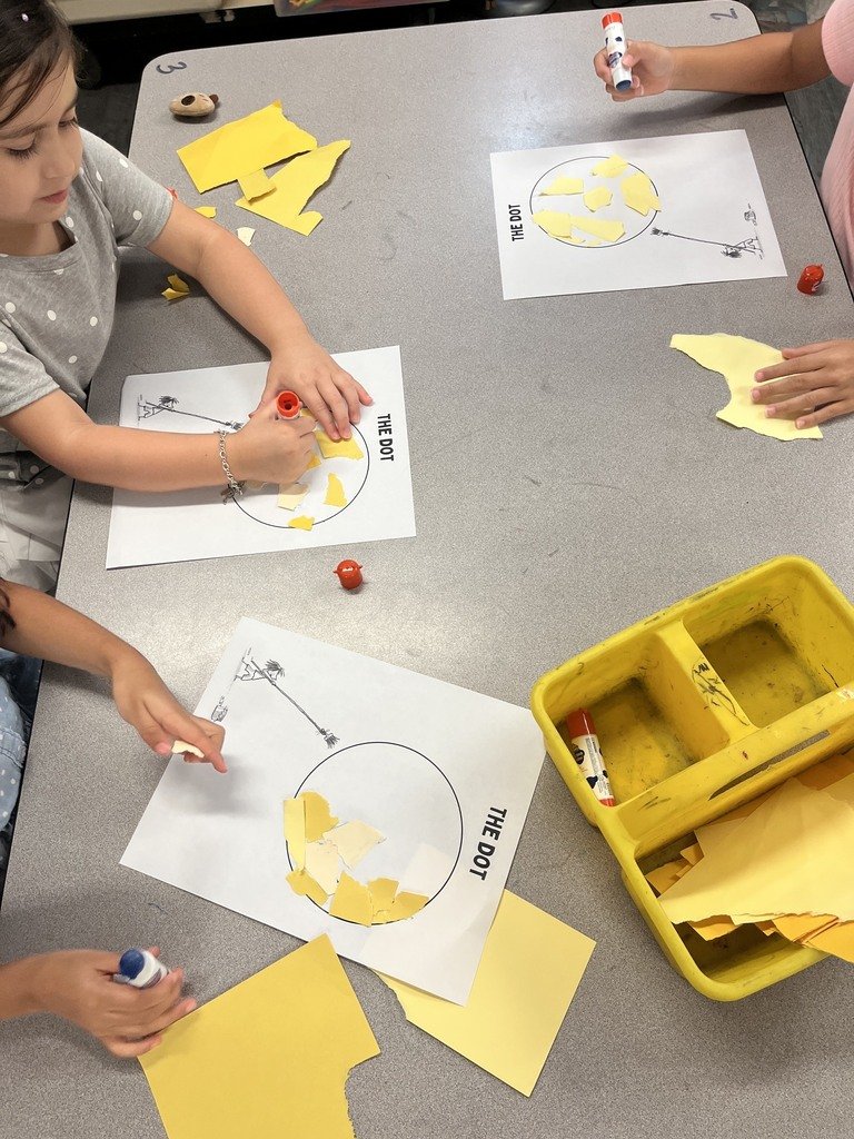HumbleISD_OFE's tweet photo. Our art room was filled with creativity, color, and lots of dots! Students and staff joined the fun by dressing up and celebrating the message of The Dot: make your mark and see where it takes you! 🎨✨

#DotDay #InternationalDotDay #MakeYourMark #CreativeKids #SchoolSpirit https://t.co/djQidIqvSV
