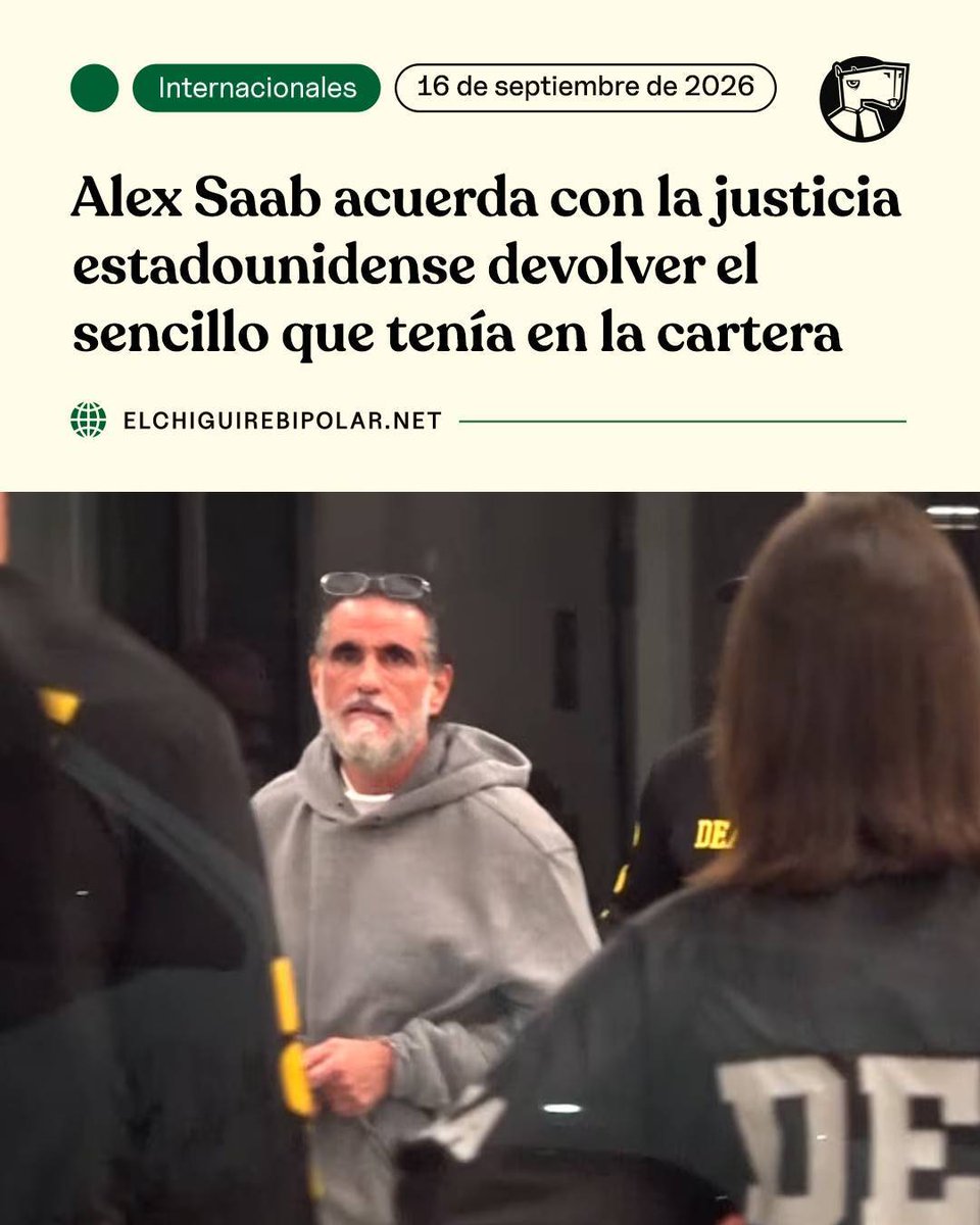 ChiguireBipolar's tweet photo. Alex Saab acuerda con la justicia estadounidense devolver el sencillo que tenía en la cartera https://t.co/54a8HNlrdj https://t.co/TlxtXYB2l3