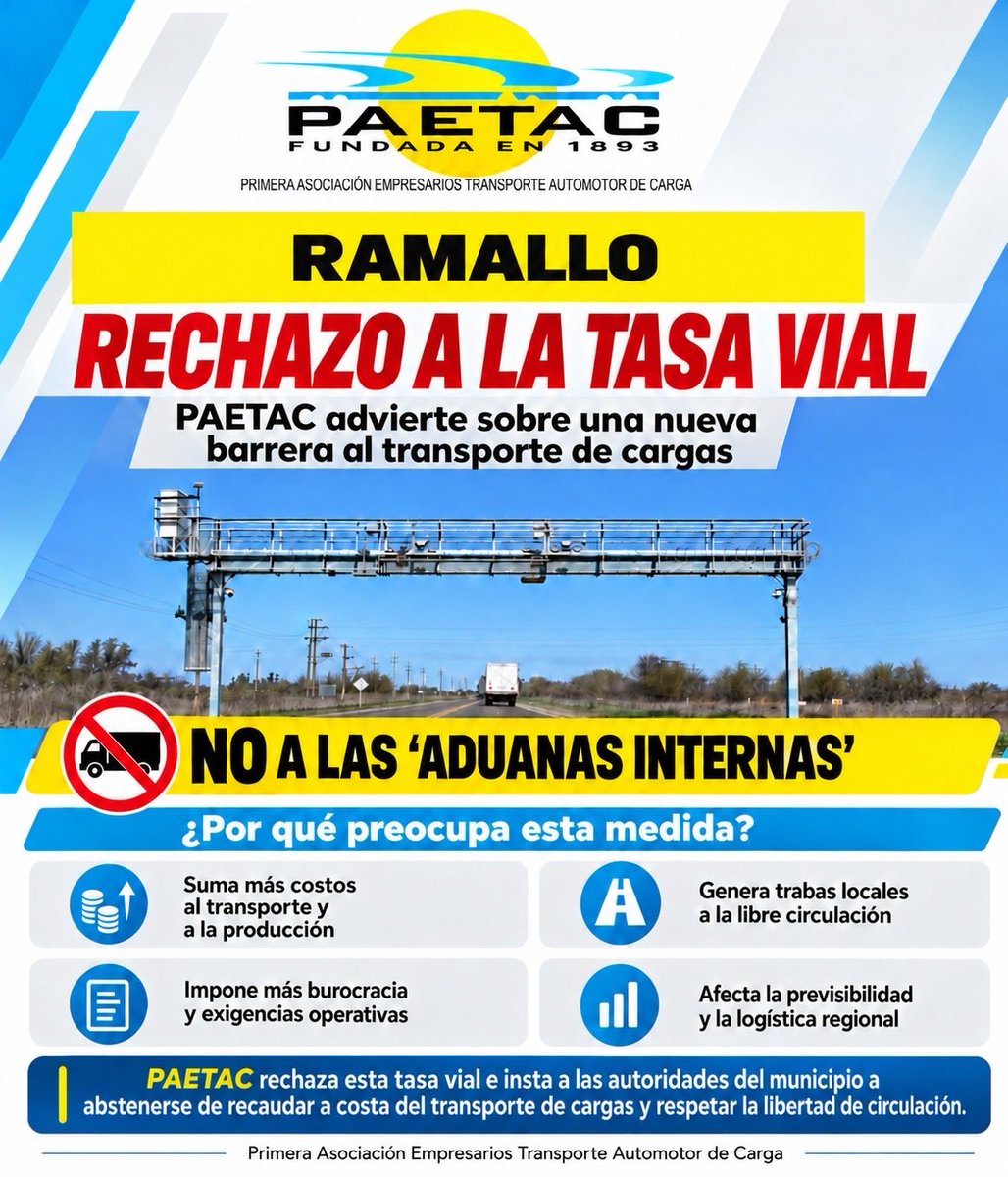 paetac's tweet photo. Quieren imponer un nuevo IMPUESTO para trabajar en Ramallo. https://t.co/OHpGmo1ucL