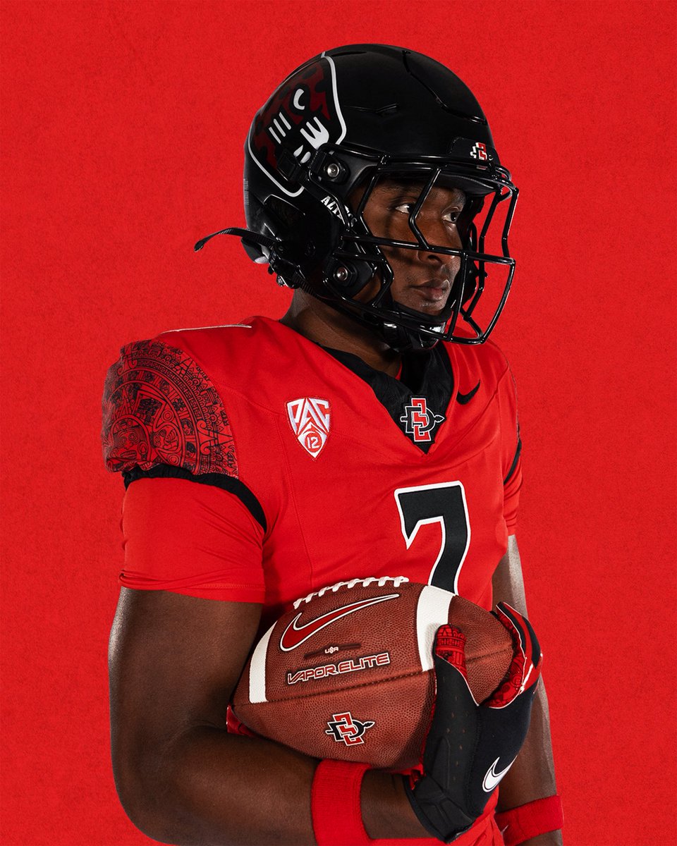 AztecFB's tweet photo. Behind The Age of the Jaguar 🐆

These bold, alternative uniform designs are inspired by Ocelotl, the Aztec word for jaguar, deepening the ways in which the university honors its Aztec identity. 

Rooted in Aztec history, the Jaguar is associated with power and valor. Its warriors were among the military elite, known for their strength and skill.

“The Age of the Jaguar” extends the Glyphs iconography introduced by SDSU Athletics last year and honors cultural symbolism, reflects San Diego State’s visual identity, and creates a modern on-field expression of confidence, strength, and competitive edge.

#AgeOfTheJaguar 🐆 x #AztecFAST 🍢 x #BeTheA1pha 🐺 x #TheClimb 📈
