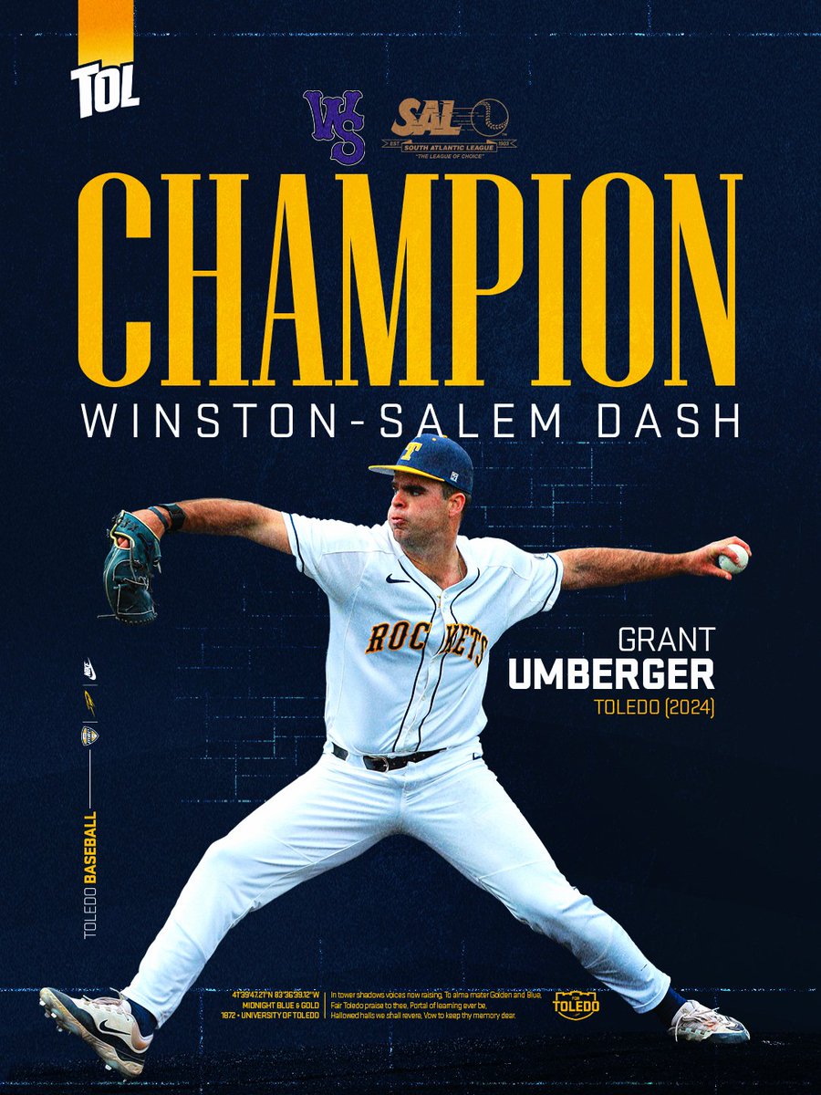 Grant Umberger won the 2026 South Atlantic League Championship with the Winston-Salem Dash
