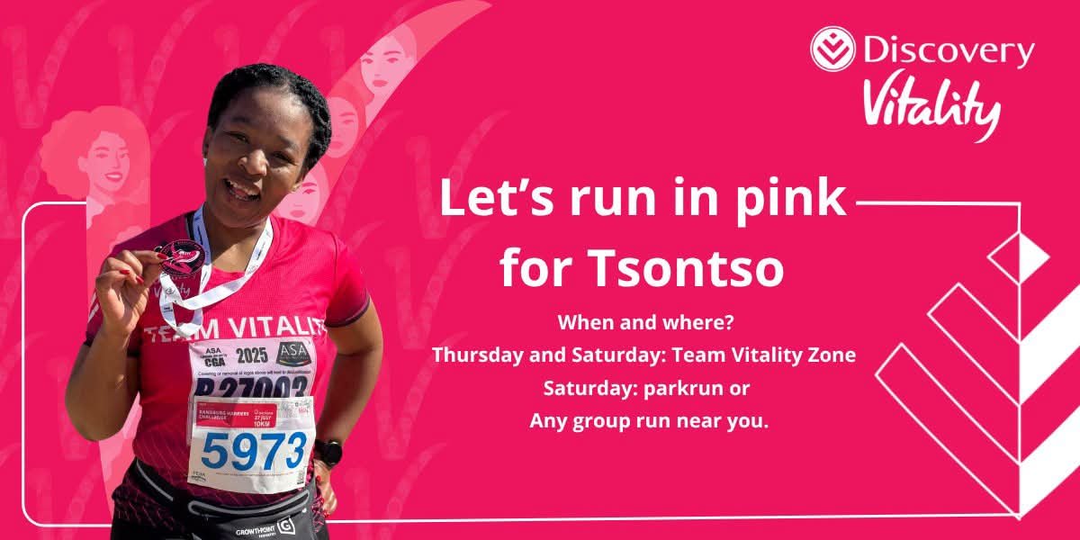 Humbu30's tweet photo. Thursday and Saturday Let's run in pink for Tsontso 💔🕊 https://t.co/rZedOCETZg