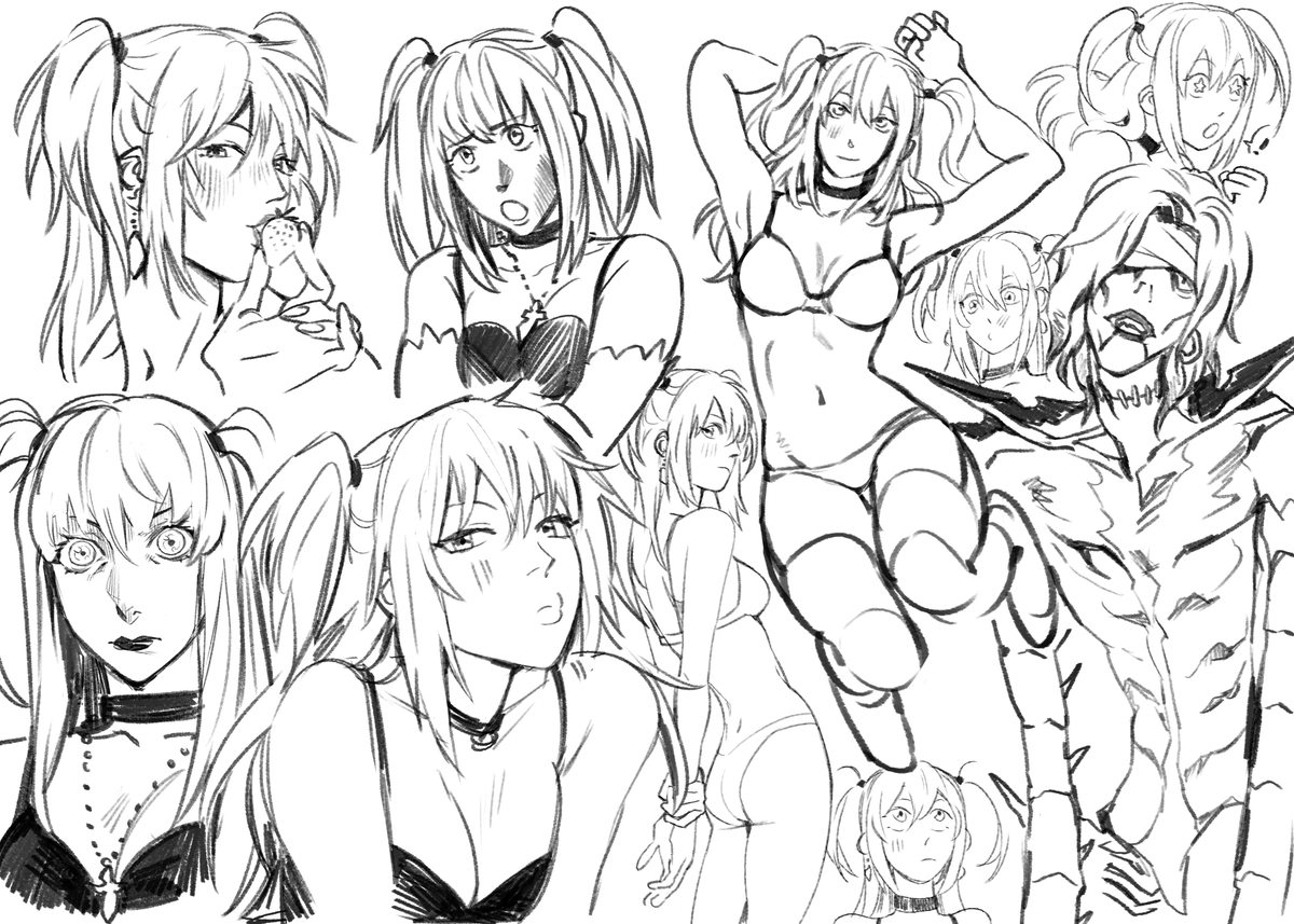 scubabyy's tweet photo. IM BACK IM BACK and i'm drawing misa :D https://t.co/GfadOTXfRQ