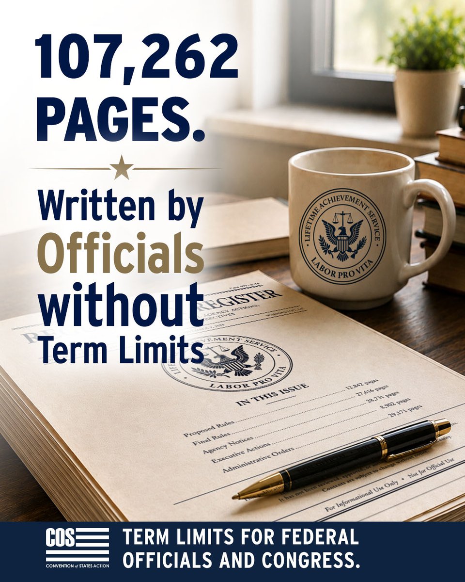COSProject's tweet photo. Red tape, and more red tape, and more regulations... Bureaucrats and the Deep State were never meant to control the country for life. The Convention of States Resolution sets term limits on them too—alongside fiscal restraints and limits on federal power. Sign the petition that gets sent straight to your state legislator: https://t.co/9WV7YtZFxs