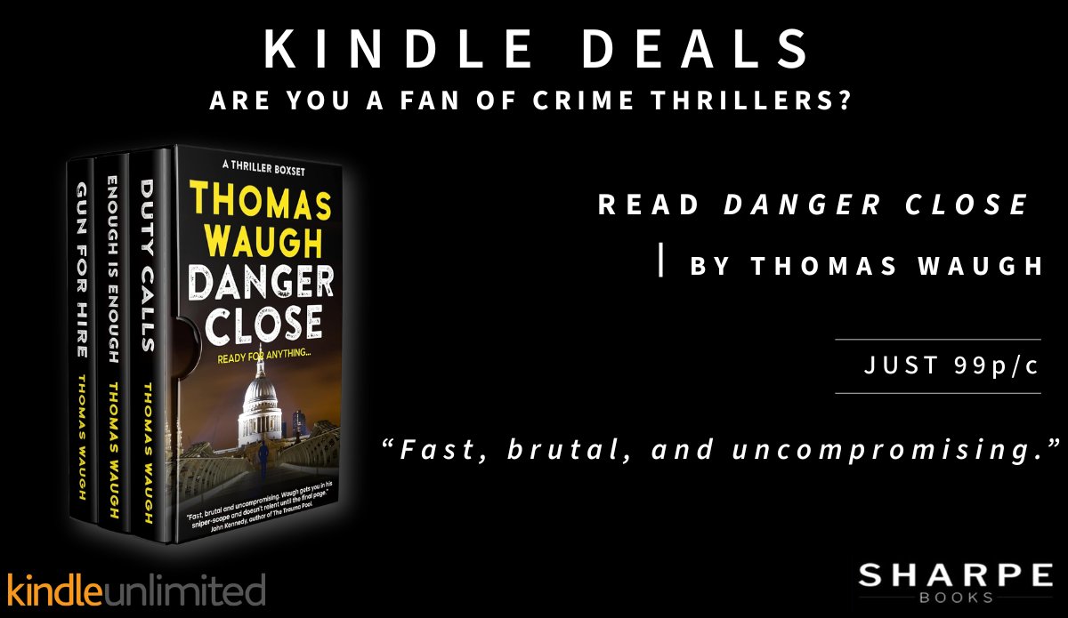 SharpeBooks's tweet photo. #KindleDeals
Are you a fan of crime thrillers?
Read @thomaswaugh88 for just 99p/c
Danger Close
https://t.co/brepB98ANf
"Fast, brutal and uncompromising."

#crimefiction #reacher #bookboost https://t.co/rPf7Hm9nCo