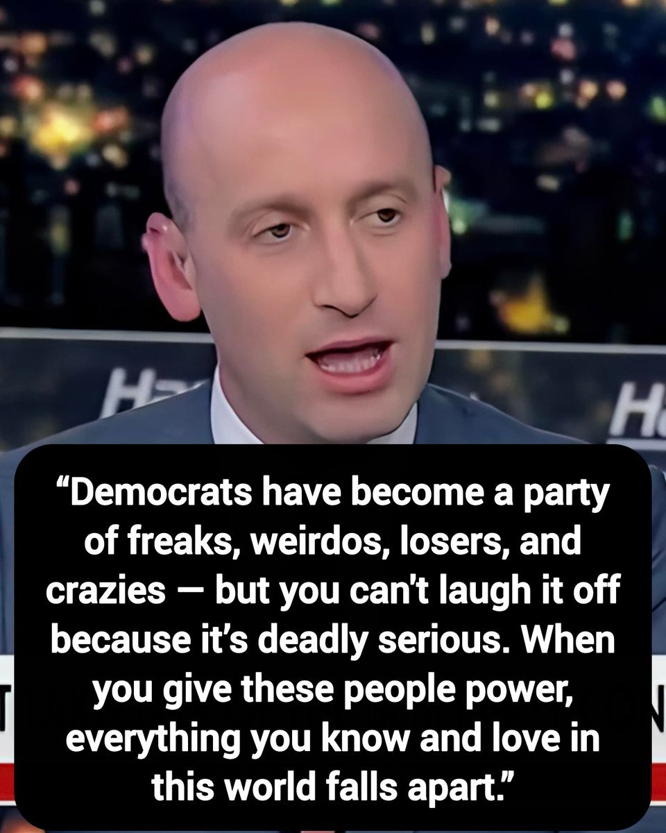 DrSimonegold453's tweet photo. Stephen Miller: “Democrats have become a party of freaks, weirdos, losers, and crazies — but you can't laugh it off because it’s deadly serious. When you give these people power, everything you know and love in this world falls apart.”

Thoughts? https://t.co/MNy3TL6Bvg