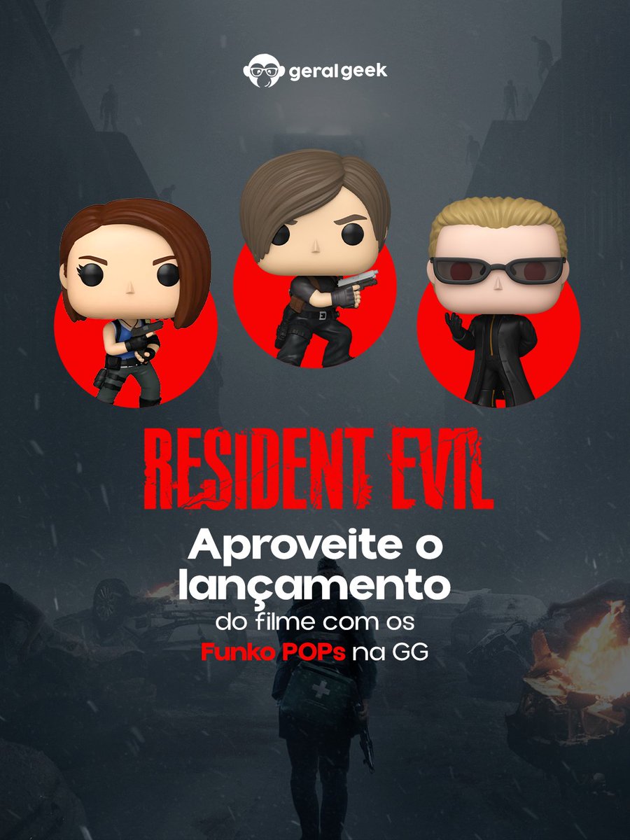 geral_geek's tweet photo. 🔴 Raccoon City está chamando… e dessa vez é pra sua coleção!

O novo Resident Evil chega aos cinemas cercado de elogios da crítica, e a gente já sabe o que isso significa: hora de entrar no clima do survival horror com os novos Funko Pops do game! 🔥

🔗 https://t.co/7R0icxO2VZ https://t.co/PvwJ1E9y3I