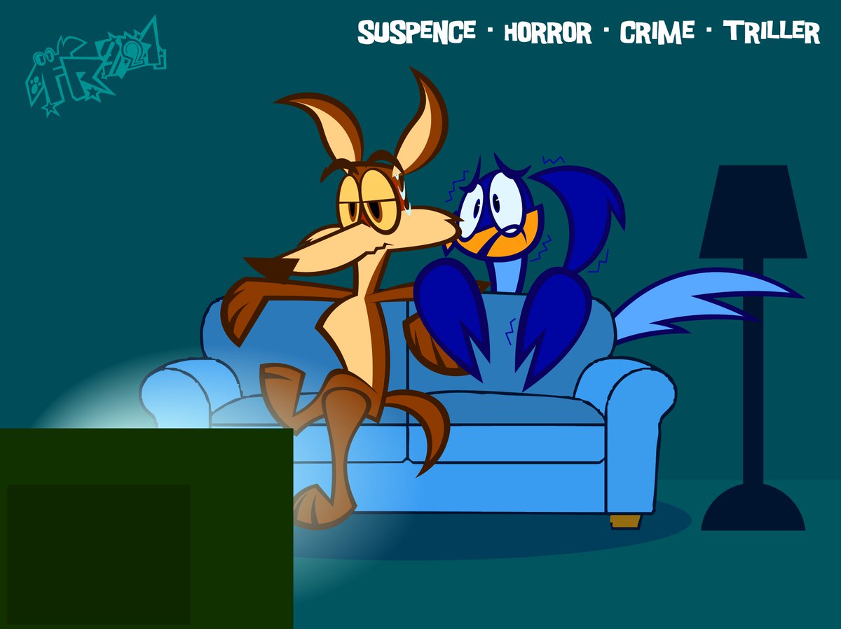 FloyoRoo321's tweet photo. Willie &amp; Roadie watching TV together according to the type of TV genre (Part 1)

You can see exactly how Roadie is the one emotional on any moment, while Wile E. is the regular, normal guy who wants to watch calmly in peace.
#roadrunner #wileecoyote #looneytunes https://t.co/3vXc1JmsGK
