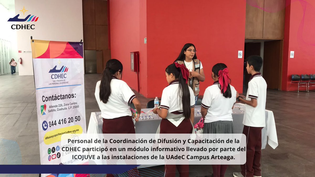 CDHEC's tweet photo. #BrigadasCDHEC En días pasados, personal de la Coordinación de Difusión y Capacitación de la #CDHEC, participó en un módulo informativo llevado por parte del ICOJUVE a las instalaciones de la UAdeC Campus Arteaga, en conmemoración del Día Mundial para la Prevención del Suicidio. https://t.co/uw8HNqTSVO