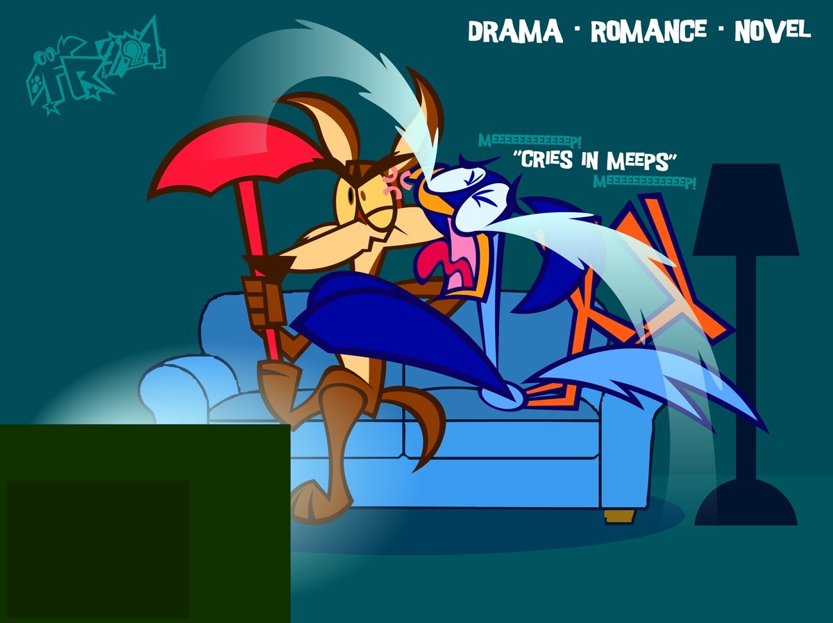 FloyoRoo321's tweet photo. Willie &amp; Roadie watching TV together according to the type of TV genre (Part 1)

You can see exactly how Roadie is the one emotional on any moment, while Wile E. is the regular, normal guy who wants to watch calmly in peace.
#roadrunner #wileecoyote #looneytunes https://t.co/3vXc1JmsGK