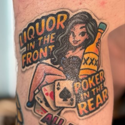 eightbitballz's tweet photo. Sticker style tattoo https://t.co/JTIt46RVOz