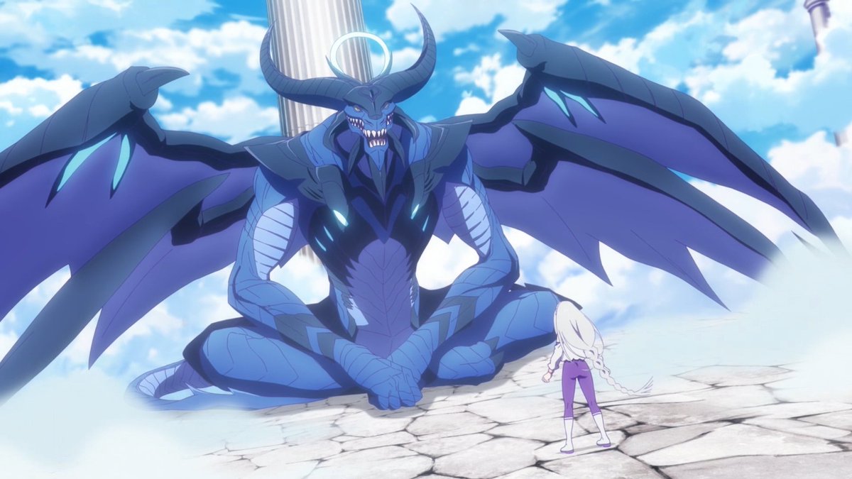 bruhmomentgg27's tweet photo. I agree that Volcanica's pose does look strange, but I'd say it kinda works in the anime's favor. The novel makes it look majestic. The anime, while also does make it look somewhat that way, it also makes it seem... unsettling? Which feels right to me. That's just me though. https://t.co/OiSh2sqTyg