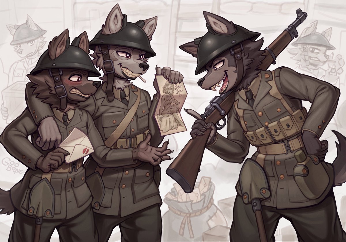 GooBoneArt's tweet photo. Trench dogs https://t.co/FoZYMGbpbH