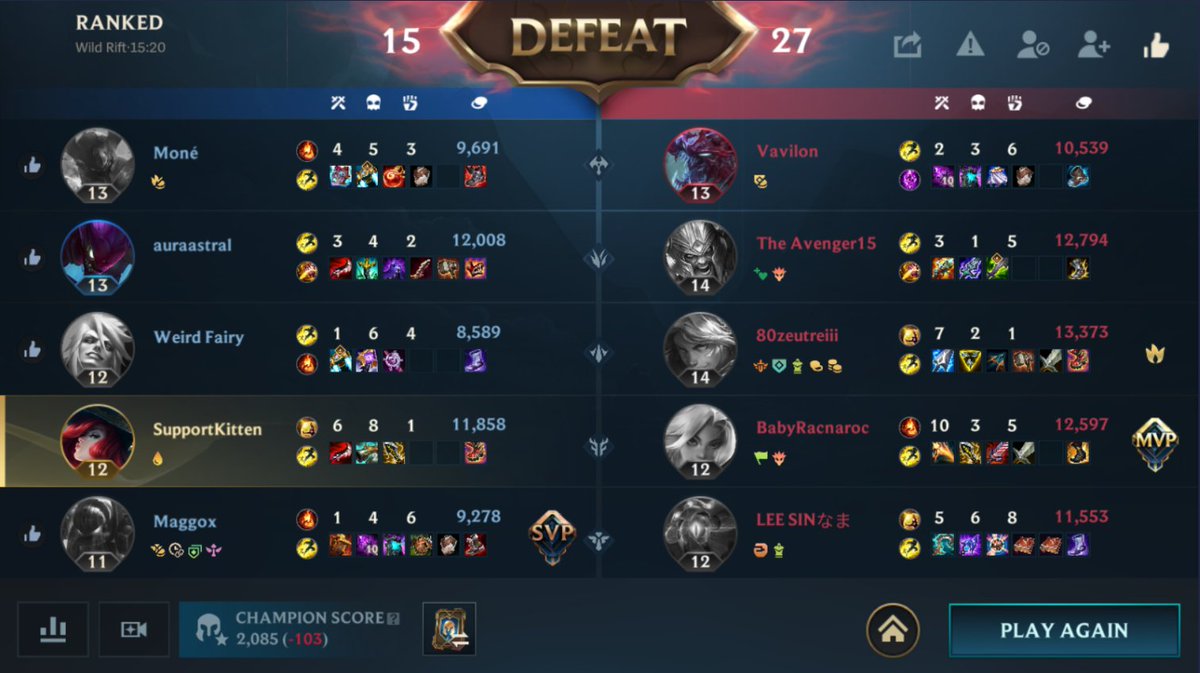 SupportKitten96's tweet photo. Got demoted for the first time ever in Wild Rift from d2 to d3 :( https://t.co/vyygsKDmyK