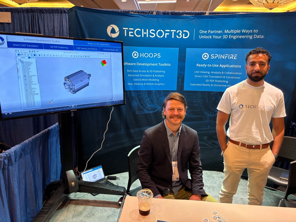 TechSoft3D's tweet photo. Are you at GPDIS today? So are we! 😀

Swing by Booth 19 to talk about interoperability with our team. Whether you're a developer wrestling with data exchange or a manufacturer moving data across the enterprise, we'll help you map out a better path forward. 🗺️ https://t.co/7SZRp5RXcx