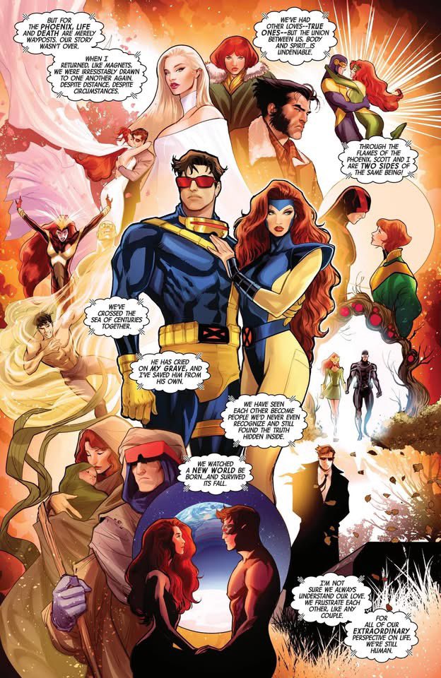 jeangreyPR's tweet photo. Yall don’t even need to bother arguing back to these fools. Jean and Scott are literally canonically endgame. They spelled it out right here, let em cry 😌✨ https://t.co/ayhUN5DoBd