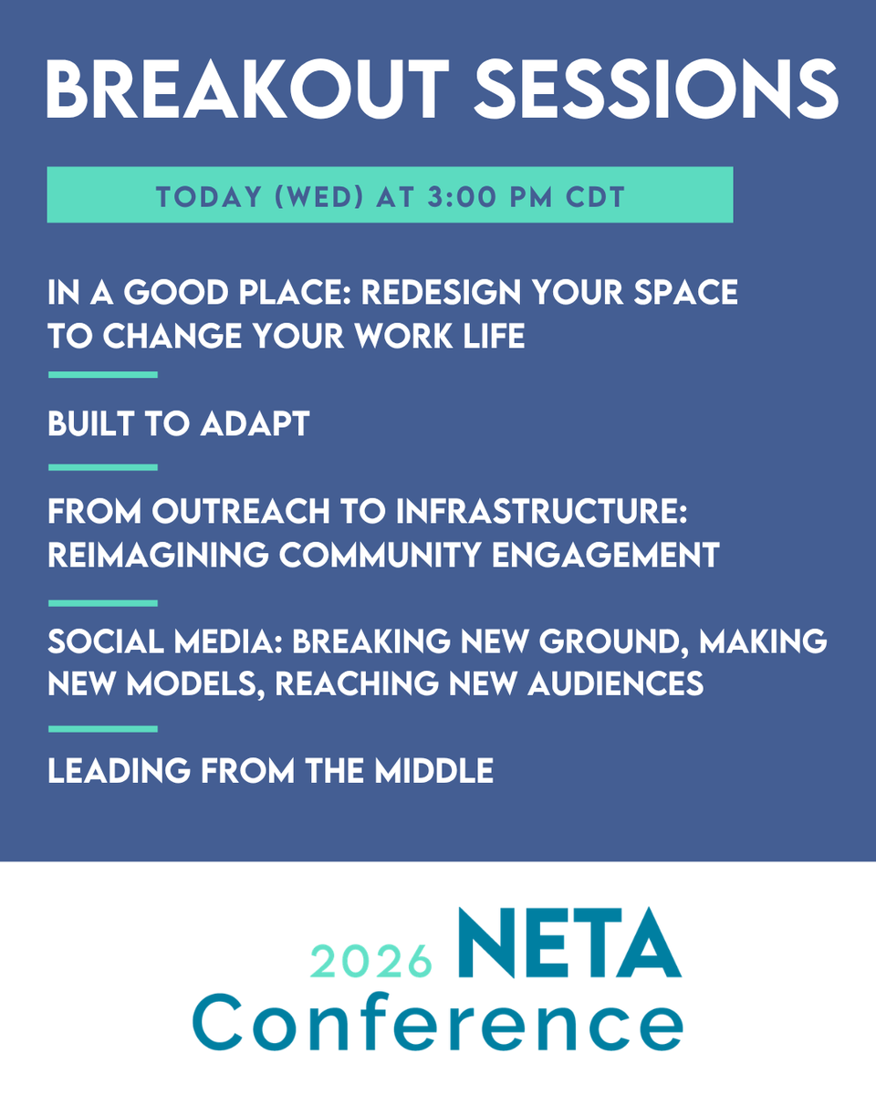 NETA_Tweets's tweet photo. The final breakout sessions for the 2026 conference start in 5 minutes. Don't forget after the conference concludes, you can catch sessions you missed (or rewatch sessions you loved) on the conference platform and app. 
#PubMediaEducates #NETAconference https://t.co/kPTklg7Ezg