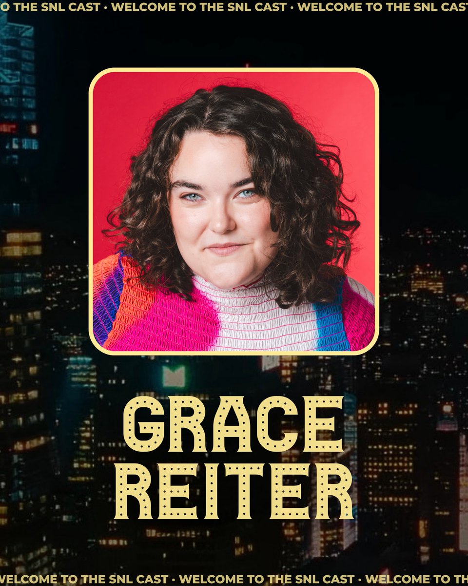 thesnlnetwork's tweet photo. Welcome to the #SNL cast Grace Reiter! https://t.co/zgG0KR7DqN