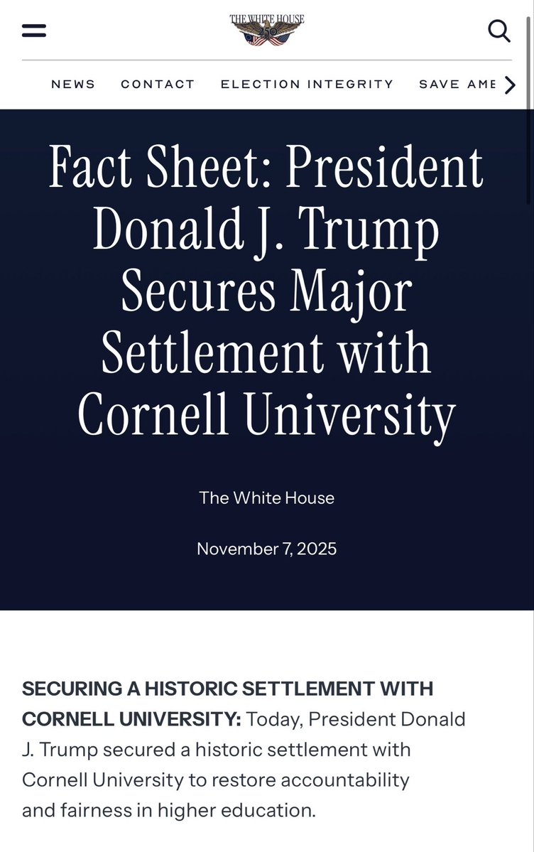LauraLoomer's tweet photo. EXCLUSIVE:

🚨 Cornell University In Violation Of Their Settlement Agreement With Trump’s White House To Combat Anti-Semitism, Their Federal Funding Should Be Revoked 🚨 

Cornell University is set to host Islamic communist Twitch streamer Hasan Piker @hasanthehun on September 24, 2026, less than one year after signing a settlement agreement with the Trump White House that restored hundreds of millions of dollars in federal research funding to Cornell in exchange for concrete steps to combat campus antisemitism.

The November 2025 settlement deal required Cornell to pay $30 million to the government, invest another $30 million in agricultural research, share admissions data, and conduct annual surveys on whether Jewish students feel safe and whether antisemitism is actually being addressed. Federal grants that had been frozen over post-October 7th campus incidents of extreme Jew hatred and support for Islamic terrorism  were restored.

Source: https://t.co/zeJkWaAZjk

Hosting Piker makes a mockery of those terms and shows the admin isn’t being aggressive enough in upholding these settlements. 

Piker has a well-documented record of rhetoric that Jewish organizations, members of Congress, and campus watchdogs have called anti-Jewish, anti-American, and pro-Islamic terror. He has minimized the October 7th Hamas terrorist attack, referred to Orthodox Jews as “inbred,” suggested American Jews’ support for Israel could invite violence against them in the United States, and he said “America deserved 9/11”. 

Piker routinely frames Hamas’s actions more sympathetically than Israel’s and said he would vote for Hamas over Israel. 
Piker also said his favorite flag is the Hezbollah flag. 

What’s the point of these settlements if the Trump administration isn’t going to enforce them? 

Cornell should be forced to cancel Piker’s event or be found to be in violation of their settlement agreement with the Trump administration and have all of their federal funding revoked. 

The event is being hosted by Cornell’s Students For Justice in Palestine (SJP) chapter. SJP has been found to have ties to pro-Hamas and Muslim Brotherhood organizations, both of which explicitly make it their goal and mission to kill Jews. 

This event is a violation of the Trump administration’s settlement with Cornell. 

Was it just a piece of paper for show? Or will the Trump administration actually enforce their own settlement and hold Cornell accountable? 

I have reached out to the White House and DOJ for comment. 

@HarmeetKDhillon @StephenM @AGToddBlanche @EDSecMcMahon 
@LeoTerrellDOJ 

👇🏻